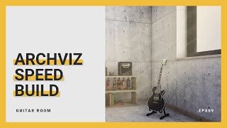 Archicad Speedbuild  Photoshop Post Production  Guitar Room [upl. by Dry554]