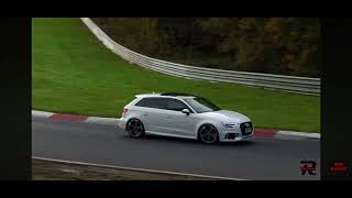 Audi RS3 Stage 2 Unitronic 555 bhp Nurburgring Nordeschleife [upl. by Onitnevuj512]