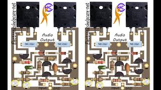 2 transistor amplifier circuit diagram using 2sc5200 and 2sa1943 transistors [upl. by Sungam28]