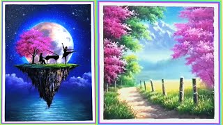 7 Easy Acrylic Painting Ideas For Beginners  Canvas painting  Easy Painting Tutorial For Beginners [upl. by Aniakudo]