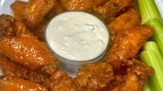 Tasty Buffalo Wings with Homemade Blue Cheese Sauce [upl. by Enal]