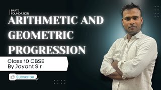 Arithmetic and Geometric Progression  Important Question  Class 10 CBSE  Part  4  By Jayant Sir [upl. by Ayotan]