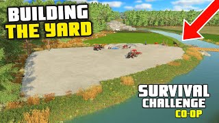 BUILDING THE FARM YARD  Survival Challenge COOP  FS22  Episode 7 [upl. by Dorcea]