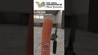 How many hot dogs can this revolver shoot through in H3VR Part 4 shorts gun [upl. by Zacek]