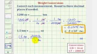 Ex Weight Conversions Tons to Ounces Ounces to Tons [upl. by Nero114]