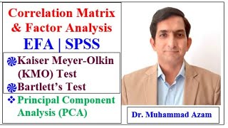 Correlation Matrix in Factor Analysis EFA  KMO amp Bartletts test  Principal Component Analysis [upl. by Narbig]