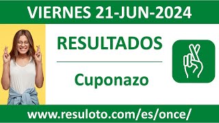 Resultado del sorteo Cuponazo del viernes 21 de junio de 2024 [upl. by Salvador]