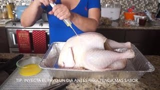 Vlog Receta PAVO AL HORNO Y FRITO thanksgiving [upl. by Nettirb]