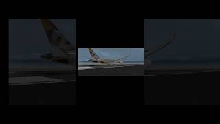 Land at Abu Dhabi no music aviation landing rfs hardlanding 787 boeing etihad [upl. by Akcirre]