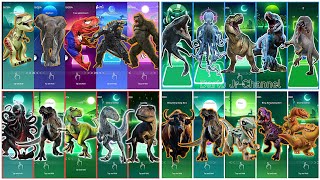 Dinosaur Battle Collection elephant vs mosasaurus vs trex spiderman vs godzilla vs jurassic world [upl. by Ayotas835]