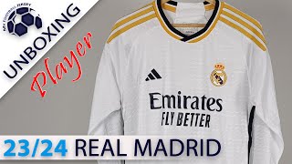 Real Madrid Home Jersey Long Sleeve 2324 Bellingham JJSport Player Version Unboxing Review [upl. by Nerin]