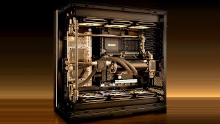 Lian Li O11D EVO XL  Black and Gold Watercooled Showcase Build [upl. by Hait]