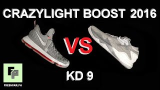 KD 9 VERSUS CRAZYLIGHT BOOST 2016 OneOnOne MatchUp [upl. by Joyann310]