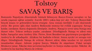 AYT EDEBİYAT Eser Özetleri  Tolstoy SAVAŞ VE BARIŞ [upl. by Nagiem661]