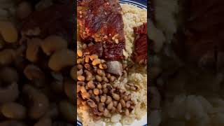 Budget Friendly Meals  Smoked Neckbones  White Rice amp Black Eyed Peas comfortfood [upl. by Brote]