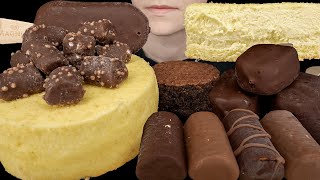 ASMR Japanese Cheesecake amp Chocolate Ice Cream Magnum Dove Oreo Stroopwafel Cookie Sandwich [upl. by Durstin268]