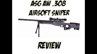 ASG AW308 Airsoft Spring Sniper Rifle Unboxing amp Review [upl. by Nodnarbal]