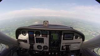 STec 3100 Aspen and Avidyne 550 doing an LPV full approach with hold hands off [upl. by Haerb]