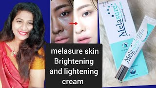 Melasure Skin Lightening EmulgelBest Skin Whitening CreamMelasure Skin Lightening Cream Review2024 [upl. by Adnoyek]