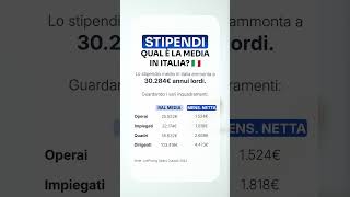 Il tuo stipendio rientra in queste medie 💼 stipendio salario reddito finanzapersonale [upl. by Ahsurej462]