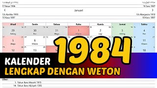 KALENDER 1984 LENGKAP DENGAN WETON [upl. by Dnaletak]