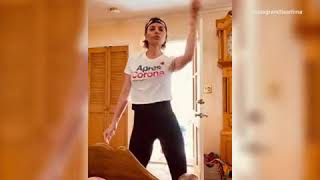 Lisa Rinna dances around wearing an Apres Corona shirt [upl. by Schreck173]