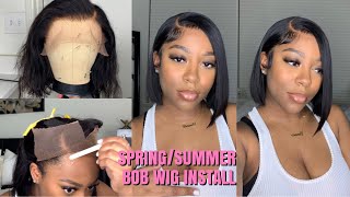 BEST 100 PRECUT BOB WIG FOR SUMMER  BEGINNER FRIENDLY GLUELESS WIG INSTALL  Nadula Hair [upl. by Ware]