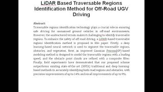 LiDAR Based Traversable Regions Identification Method for Off Road UGV Driving [upl. by Ahsenit]