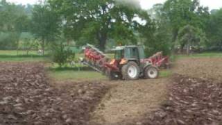 labour 2008 avec renault 155 54Tz avec charrue poussé et trainé [upl. by Bandeen]