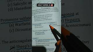 GPAT NIPER MCQS niper gpat pharmacy neet biology education [upl. by Meyers]