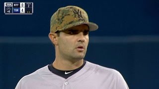 NYYTOR Bleier makes MLB debut retires Smoak in 8th [upl. by Idnod]