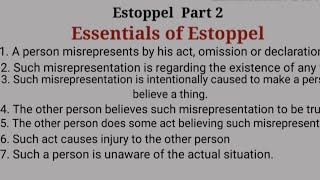 Estoppel Part 2 Essentials of estoppel Law of evidence [upl. by Aihsilat]