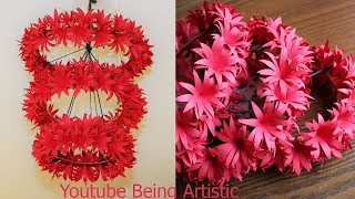 Paper Flower Wall Decoration  DIY Wall Decor ideas  Paper Craft  Paper Flower [upl. by Ulu]