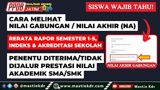 Cara Melihat Nilai Akhir Gabungan NA Rerata Rapor Indeks amp Akreditasi Sekolah  PPDB Jatim 2024 [upl. by Eahsat877]