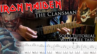 Iron Maiden  The Clansman Dave Murray solo lesson with tablatures and backing tracks [upl. by Ainecey566]