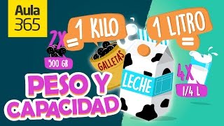 Medidas de Peso y Capacidad Kilogramo y Litro  Videos Educativos Aula365 [upl. by Pangaro]