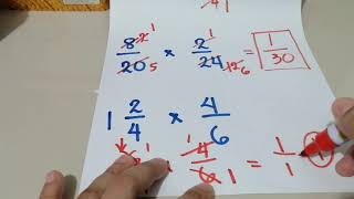 Multiplication of fractions using cancellation  tagalog English [upl. by Bander]