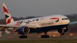 British Airways Special Livery Boeing 777236ER GYMML Landing at Edinburgh Airport FULL HD [upl. by Bouton209]