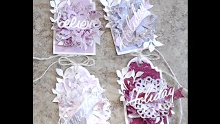 Sweet Winter Shabby Chic Christmas Tags Tutorial [upl. by Mihcaoj]