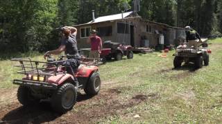 ATV Pulloff 1987 250 Suzuki Quadrunner Vs 1998 500 Polaris Sportsman [upl. by Smitt728]