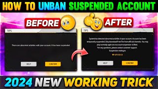 How To Unban Free Fire ID 2024  Free Fire ID Suspended Problem Solution  Recover Banned ID [upl. by Gill241]