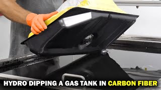 Transforming A Gas Tank Into A Carbon Fiber Gas Tank w Hydrograhics [upl. by Hannavahs764]