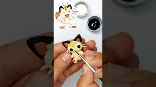 ⚫ MEOWTH POKÉMON 😼 meowth pokemon clayart art polymerclay clay biscuit massinha diy [upl. by Sadnalor]