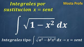 Integral de raíz cuadrada de 1x2 dx por sustitución x sen t y razones trigonométricas [upl. by Werby580]