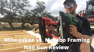 Tool Review Milwaukee vs Metabo Cordless Framing Nailer [upl. by Nyrrat]