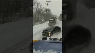 Video shows car struck by a snow plow on dangerous pass shorts shortsvideo [upl. by Wehtta]