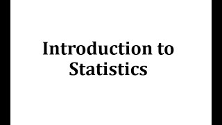 Introduction to Statistics [upl. by Nolla25]