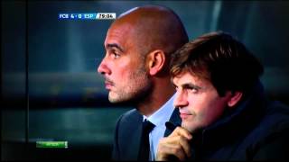 Messi hugs Pep guardiola after his 50th goal in la liga penalty HD [upl. by Heall128]