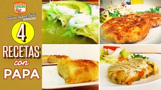 4 recetas con papa  Cocina Vegan Fácil [upl. by Notnats]