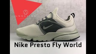 Nike Presto Fly World ‘Spruce fog Vintage lichen‘  UNBOXING amp ON FEET  fashion shoes  2019 [upl. by Magnien]